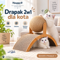 Drewniany drapak 2w1 z piłką dla kota