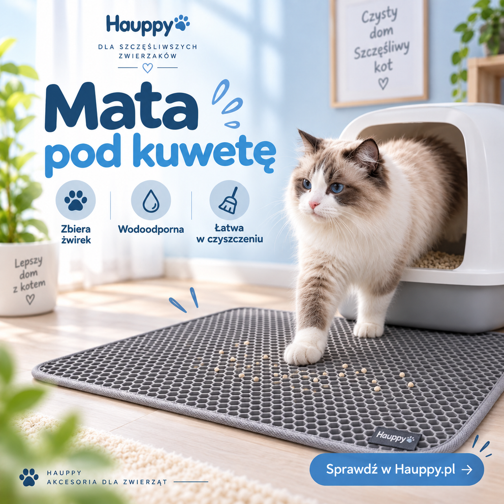 Wodoodporna mata pod kuwetę dla kota